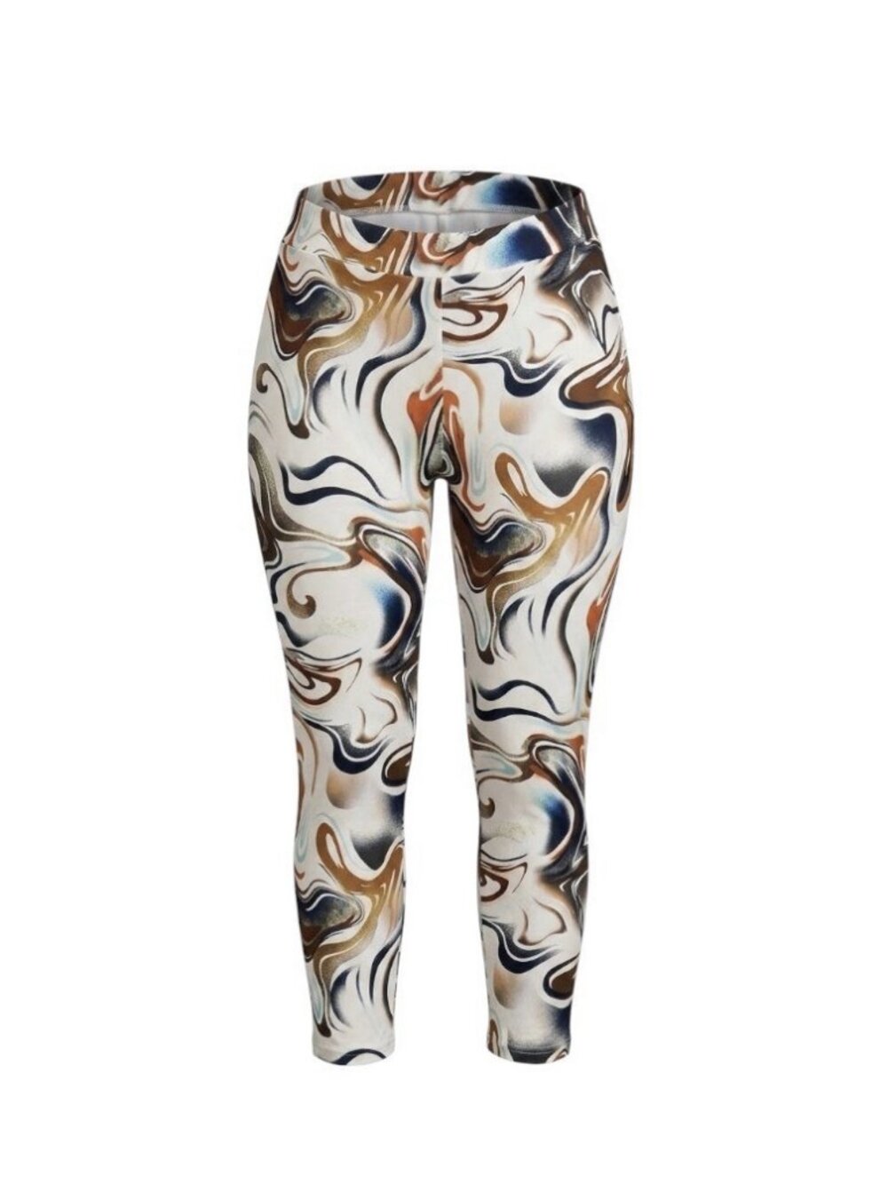 SHEIN High Waisted Leggings Womens Size OXL Abstract Marble Swirl